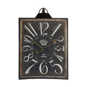 Overseas Stock Free Shipping <strong>Large</strong> Vintage Black Rectangular Wall <strong>Clock</strong> with <strong>White</strong> Numerals Home Decor Accent <strong>Clock</strong> - Product Image 1