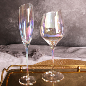 Verre à vin et flûte à <span class=keywords><strong>Champagne</strong></span> pour Table de mariage, moderne, personnalisé, longue tige, bord incliné en cristal, gobelet coloré - Product Image 4