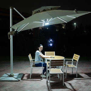 Nouveau design Fabricant chinois Parapluie romain pliable commercial OEM ODM Pare-soleil en aluminium personnalisé <span class=keywords><strong>LED</strong></span> solaire Hôtel Entrepôt - Product Image 3