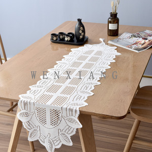 Wenxiang Embroidered Table Runner 33X114Cm Polyester Leaf Pattern Home Decor - Product Image 4