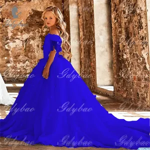 Lujo princesa fuera del hombro vestido de niña de las flores vestido de baile 2025 desfile fiesta de cumpleaños bautismo <span class=keywords><strong>Primera</strong></span> <span class=keywords><strong>Comunión</strong></span> - Product Image 3