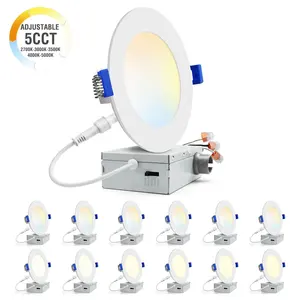 Lanbot — spot lumineux LED encastrable 4/5/6 pouces, Design déflecteur de lumière, lumière à intensité réglable, luminaire de plafond, 12W, 3000K