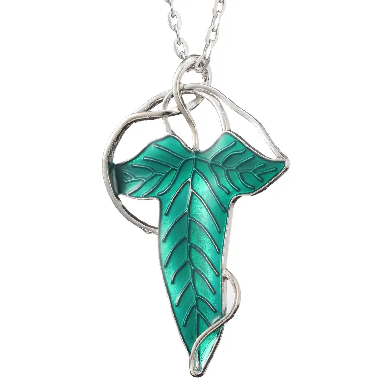 ZRM Mode-sieraden Lord of The Rings Wizard Bladeren Ketting Fellowship Ketting Elven Leaf Green Broche/Ketting