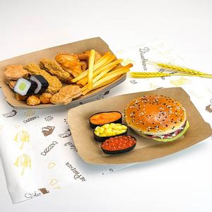 Tek kullanımlık 4/6/10oz su geçirmez yağa dayanıklı parti <span class=keywords><strong>Hot</strong></span> <span class=keywords><strong>Dog</strong></span> aperatif barbekü tutucu Kraft kağıt Fast Food tepsiler - Product Image 2