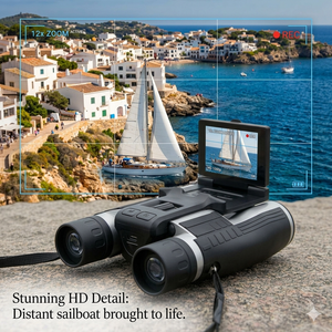 กล้องส่องทางไกล 12x32 พร้อมกล้องดิจิตอล HD ซูมได้ 8 เท่า หน้าจอ 2.4 นิ้ว ช่วยให้คุณชมฉากระยะไกลและบันทึกภาพได้อย่างละเอียดอ่อน - Product Image 1