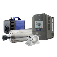 HYCNC HQD 2.2kw ER20 Kit de moteur de broche refroidi à l'eau 24000 tr/min 80x225mm 0.01mm haute précision 220v/380v CNC broche de travail du bois