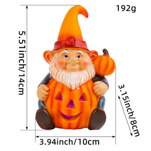Calabaza de Halloween sosteniendo ancianos duende adorno brillante novela patio enano decorativo resina artesanía ornamento - Product Image 6