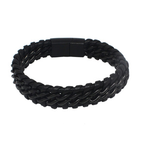 Nuovo Modello di <span class=keywords><strong>Bracciale</strong></span> da <span class=keywords><strong>Uomo</strong></span> Yudan Jewelry in Pelle <span class=keywords><strong>e</strong></span> Oro - Product Image 6