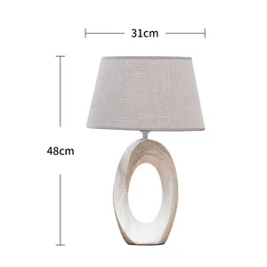 Chine gros pas cher hôtel lampe de chevet personnalisé vintage blanc bureau lampe de table en céramique avec logo