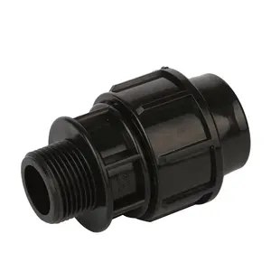 Irrigation hdpe pipe connector black pipe fittings tube connector male adaptor