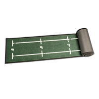 Tapis de putting pour le golf, putting green d'intérieur avec marques de distance |   Tapis de putting pour l'entraînement
