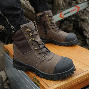 Botas de Seguridad de Trabajo con Puntera de Acero y Cremallera Lateral de Alta Calidad de Fábrica L605-4, Botas de Trabajo Industriales Antiaplastamiento y Antipinchazos de Carga Ancha - Product Image 4
