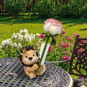 Tùy Chỉnh Thỏ Điêu Khắc Thủy Canh Bình Nồi Với Hoa Thủy Tinh Ống Nhựa Vườn & Trang Trí Nội Thất Sẵn Sàng Để Tàu - Product Image 6