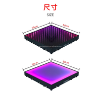 Plancher de danse lumineux LED avec miroir infini 3D RGB pour mariage, verre laiteux, discothèque, bar, lumières de scène magnétiques étanches