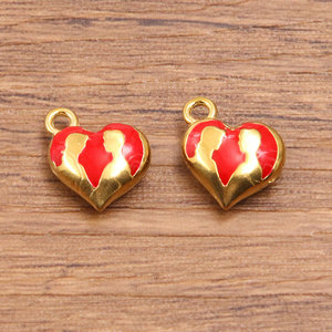 Custom <b>Cute</b> Cartoon DIY 14k 18k PVD Gold Plated Jewelry 316L Stainless Steel <b>Bracelet</b> Lip Charms for <b>Bracelet</b> Necklace - Product Image 6