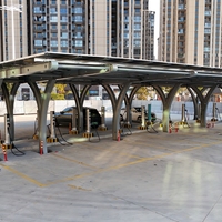 Support de montage de carport solaire résistant aux tremblements de terre, structure en acier ZAM pour parkings multi-voitures