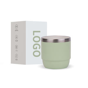 Vaso de acero inoxidable cerámica interior de doble pared 4OZ/6OZ paja de grado alimenticio aislado al vacío con logotipo y diseños personalizados - Product Image 1