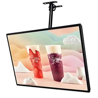 Vente en gros de boîtes lumineuses LED ultra-minces en verre trempé, panneaux d'affichage suspendus, menus lumineux pour la publicité commerciale
