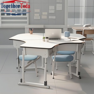Bureau d'étudiant au design moderne, poste de travail professionnel, mobilier de bureau collaboratif, bureaux triangulaires pour le travail, la lecture et les écoles - Product Image 6