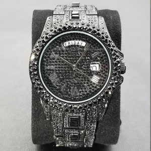 Stylish and high-end business men's <b>watch</b> with dual calendar and full diamond dial luxurious men's <b>watch</b> with diamond dial - Product Image 6
