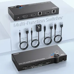 Commutateur OEM KVM HDMI USB KVM commutateur pour 2 ordinateurs partage d'un moniteur HD et d'un clavier souris prise en charge 4K @ 60Hz