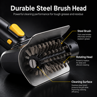 Brosse dégraissante électrique sans fil pour barbecue, outil de nettoyage portatif à batterie au lithium pour pique-nique en extérieur