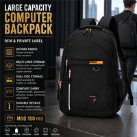 Sac à dos pour ordinateur portable OEM personnalisé grande capacité avec rangements multicouches et tissu Oxford pour les trajets quotidiens, les études et les voyages