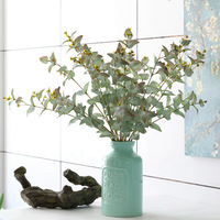 Groothandel 3D Real Touch Kunstmatige Eucalyptus Geldbladeren Takken Bladstelen voor Bruiloft Huis Feest Tafel Decoratieve Bloemen