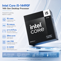 Intel Core I5-14490F Generasi ke-14 CPU Desktop 10 Core 16 Thread hingga 4.9GHz 24MB Cache LGA1700 Prosesor Gaming dalam Kemasan Box Tersedia