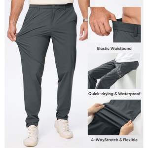 2025 hommes décontracté taille élastique séchage rapide léger pantalon de Golf en plein air avec poches zippées résistant à l'eau grande taille conception - Product Image 2