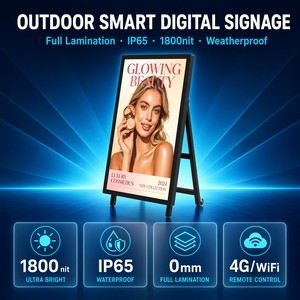 Pantalla Digital Exterior Tipo A de 32 y <span class=keywords><strong>43</strong></span> Pulgadas, IP65 Sellada, Soporte de Aluminio, Ruedas Móviles, Pantalla Publicitaria Vertical Full HD - Product Image 3