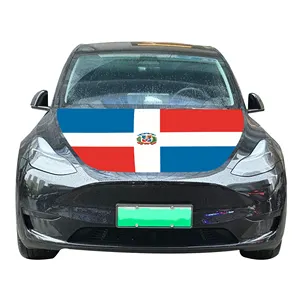 थोक 120x150 सेमी डोमिनिकन गणराज्य कार हुड कवर ध्वज किफायती पहनने के लिए प्रतिरोधी और टिकाऊ कार इंजन हुड कवर