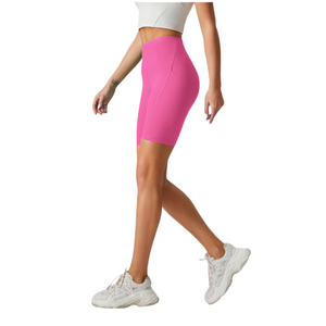 Pantalones de Fitness Ajustados de Cintura Alta para <span class=keywords><strong>Mujer</strong></span> al por Mayor, Shorts de Correr con Efecto Levanta Glúteos, Leggings de Yoga - Product Image 2