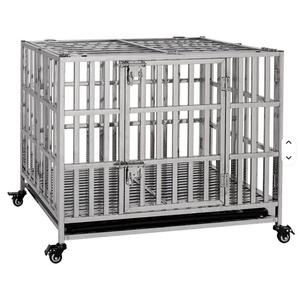 Jaula para perros de acero inoxidable de alta calidad con ruedas, conveniente casa móvil para mascotas a la venta - Product Image 1