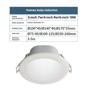 3 trong 4in 6 trong <span class=keywords><strong>LED</strong></span> <span class=keywords><strong>PIR</strong></span> cảm biến chuyển động Downlight trong nhà trần chiếu sáng lịch thi đấu hồng ngoại cơ thể con người cảm ứng cho lối đi hành lang - Product Image 6
