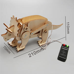 Kit de Bricolage en Bois pour Enfants : Dragon Télécommandé DIY, Expérience Scientifique et Technologique, Triceratops à Assembler pour l'Apprentissage des Étudiants - Product Image 2