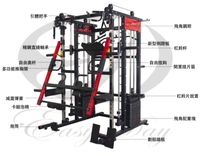 Dinuo OEM/ODM Appareil de musculation multifonctionnel Smith Machine avec presse à jambes, machines à plaques avec bloqueur de bras