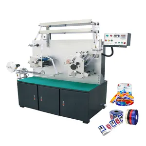 2+1 Colors Roll to Roll Flexo Fabric Garment Satin Ribbon Label Printing machine for Washing Care Nylon Taffeta Label