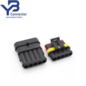 Boîtier en nylon <span class=keywords><strong>voiture</strong></span> électrique étanche Tyco 5 broches mâle femelle série 1.5 Amp Superseal connecteur 282089-1 282107-1 - Product Image 6