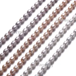 Perles d'eau douce en vrac, vente en gros, 8-9mm, blanc, Orange, violet, perles naturelles pour la fabrication de bracelets et de colliers, 10 brins