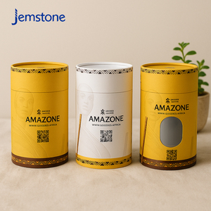Emballage en tube de papier cylindrique en carton kraft premium pour bougies et bocaux en verre - Identité de marque personnalisée - Product Image 2