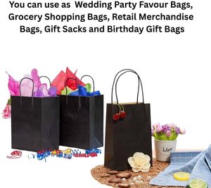 Bolsa de Papel Negra Plegable Grande, Impresión Personalizada, Embalaje Ecológico para Comestibles, Bolsas de Kraft al por Mayor y Menor con Logotipo - Product Image 6