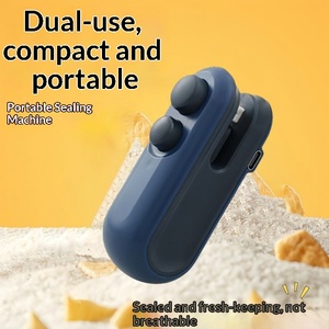 Scelleuse de sacs USB tout-en-un avec dos magnétique et coupe-sac coulissant, boutons de scellage et de découpe, fermeture thermique portable pour sacs à collation - Product Image 5