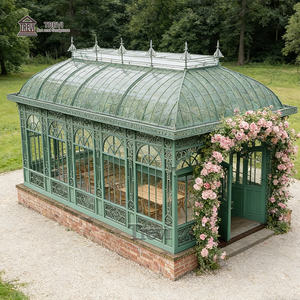 Invernadero de Jardín Grande y Lujoso TREVI, de Metal y Vidrio, Gazebo de Hierro Forjado - Product Image 4