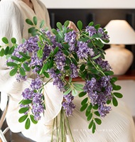 Fleur de lilas artificielle au toucher réel, petite branche, simulation de lilas en soie pour la décoration de la maison, mariage, décoration florale intérieure