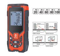 Télémètre laser portatif de précision 40m Ms40a avec rétroéclairage LCD, 2 piles LR03, IP54, garantie 12 mois, 120x50x30mm