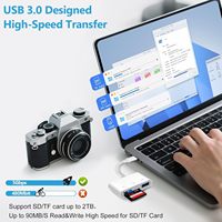 Lecteur de carte SD/USB-C haute vitesse avec port USB 2.0 pour iPhone 15/16/17, iPad, Mac, Samsung et appareils Android Type-C