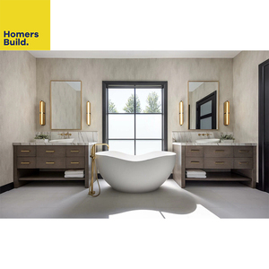 Mobile da Bagno in Compensato su Misura Stile Classico con Struttura in Acciaio Inox 304, Lavello da <span class=keywords><strong>Cucina</strong></span> e Lavabo in Ceramica - Product Image 2