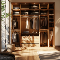 Armoire contemporaine autoportante, réglable, extensible, durable, grande capacité, avec portes en MDF, pour couple, pour la maison, la chambre, la salle à manger, l'hôtel