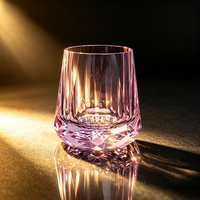 Vaso de whisky de cristal tallado a mano con base pesada, estilo Old Fashioned, sin plomo, transparente, para Bourbon, Scotch y cócteles.